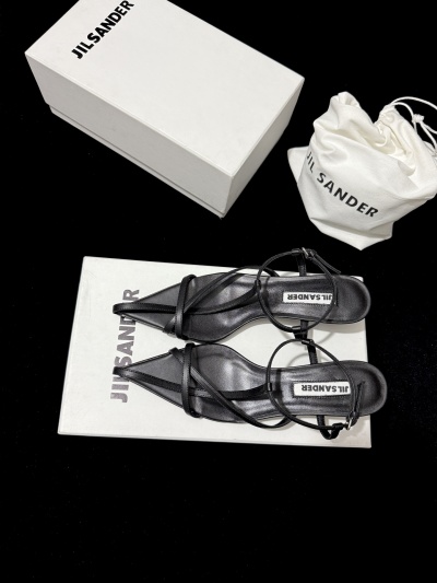 Jil Sander Женские черные босоножки с тонкими ремешками