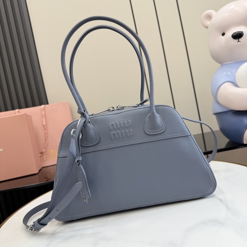 Сумка Miu Miu серая с логотипом