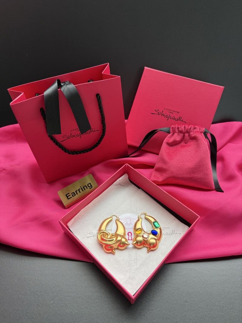 Серьги с разноцветными камнями Schiaparelli