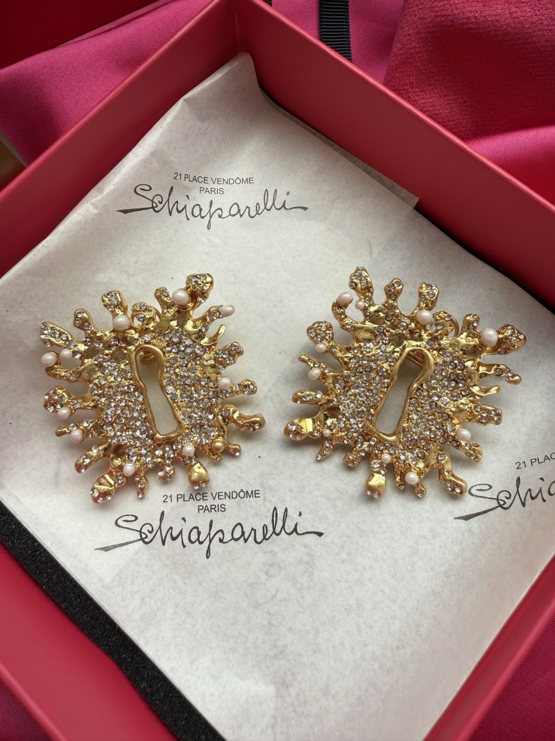 Серьги с кристаллами и жемчугом Schiaparelli
