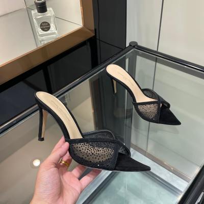 Gianvito Rossi Туфли со стразами на высоком каблуке