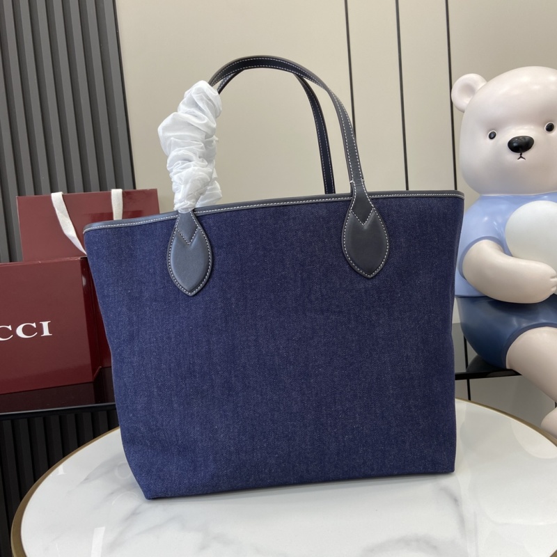 Сумка-тоут Gucci синяя с логотипом