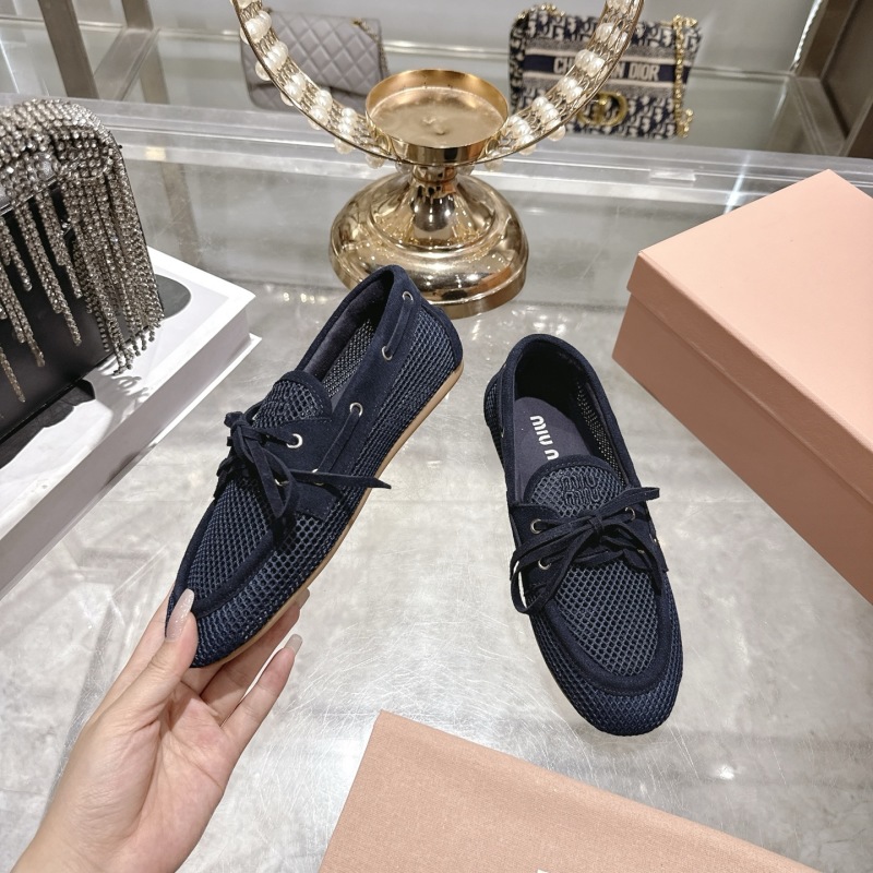 Женские мокасины Miu Miu с сетчатым декором
