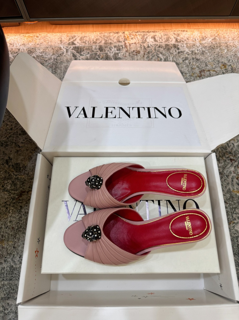Женские мюли Valentino из натуральной кожи на высоком каблуке Valentino Garavani