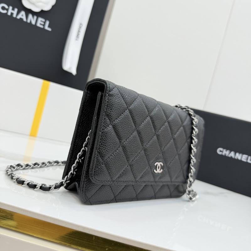 Женская сумка с тиснением и цепочкой, черный цвет Chanel