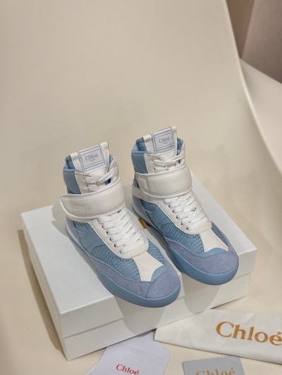 Высокие кроссовки Chloe с белыми и голубыми вставками