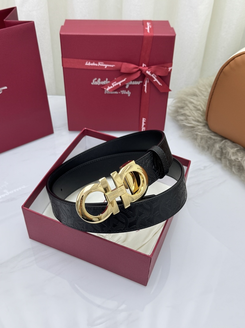 Ремень Salvatore Ferragamo Gancini из кожи с золотым пряжкой