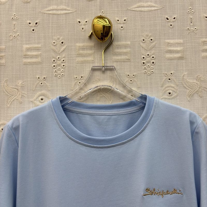 Футболка женская Schiaparelli голубая с поясом