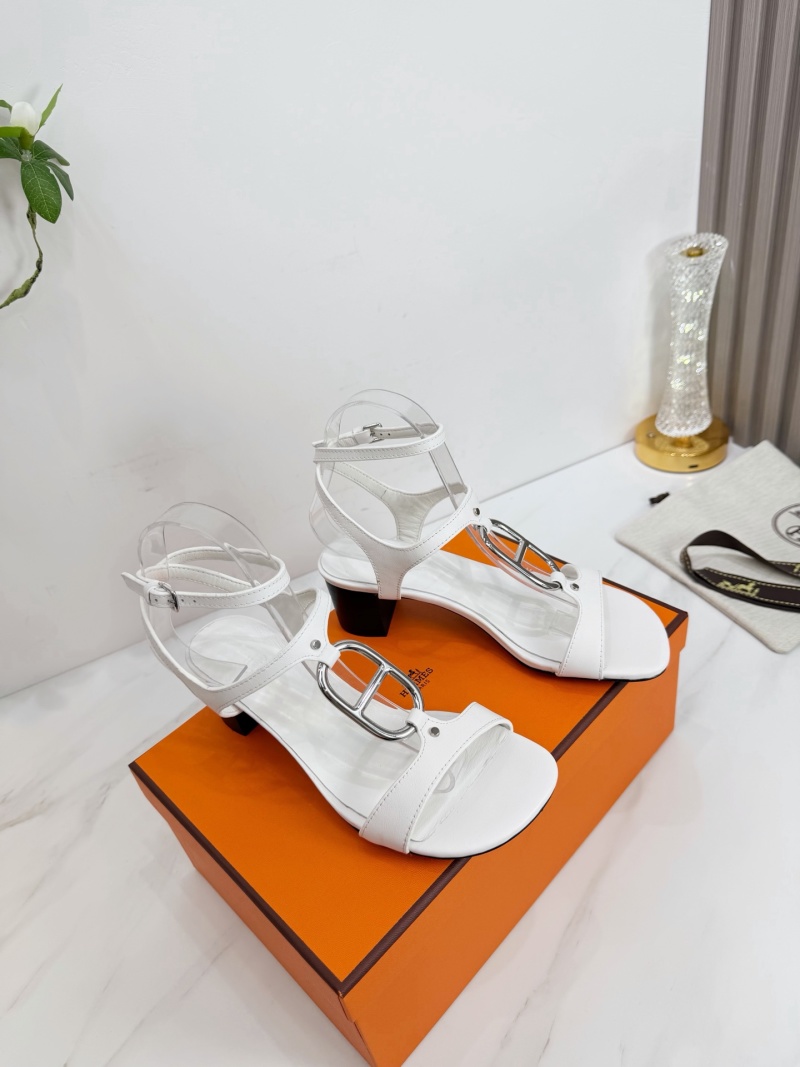 Женские белые сандалии Hermès