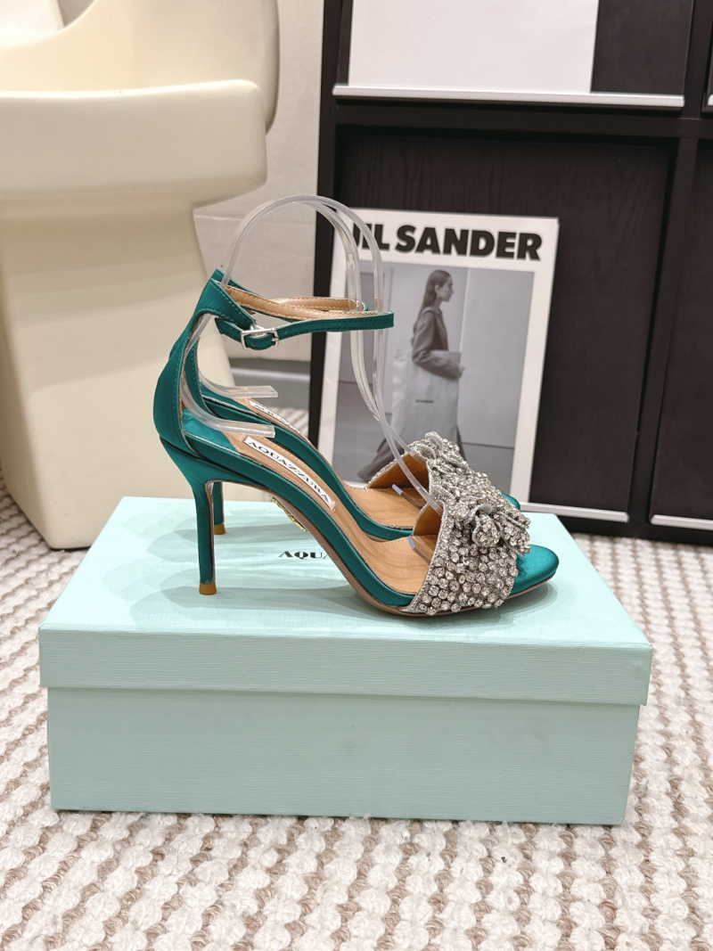 Женские босоножки Aquazzura на шпильке со стразами