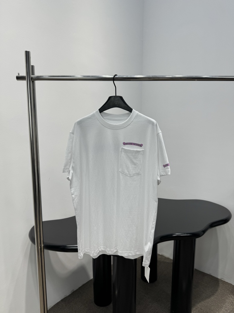 Футболка Chrome Hearts белая с накладным карманом