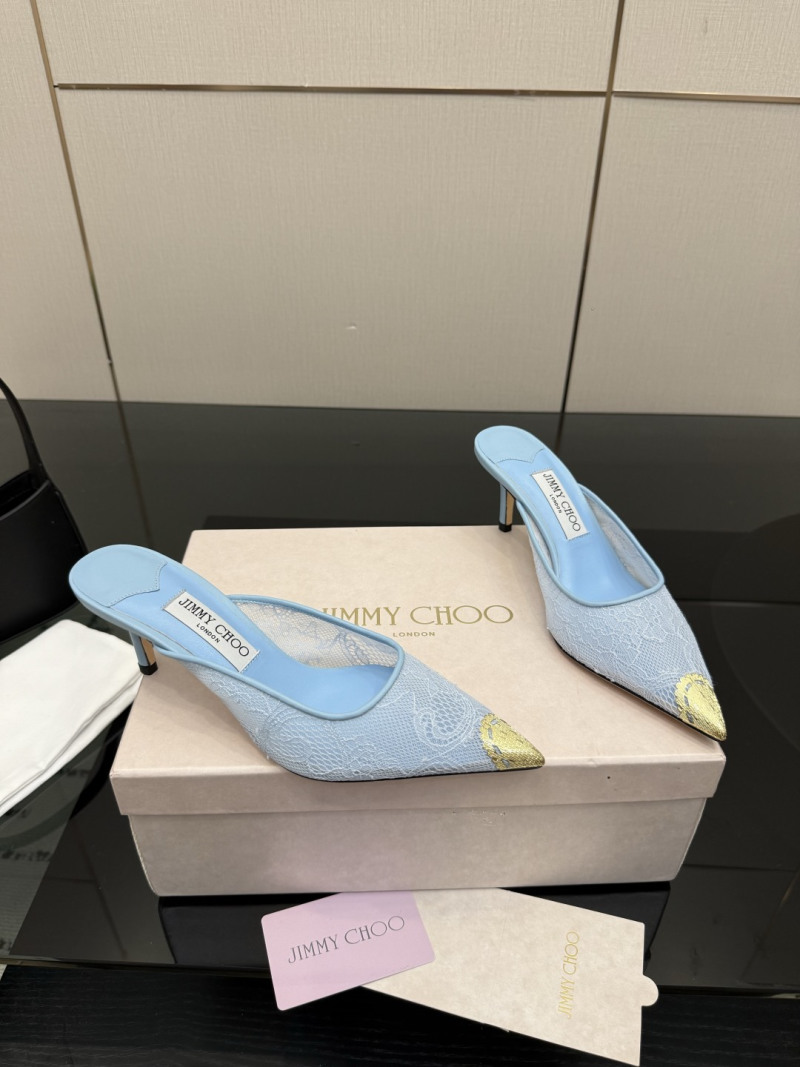 Женские туфли Jimmy Choo из голубого кружева