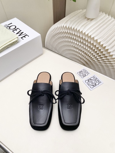 Мюли женские из натуральной кожи с бантом, бренд Loewe