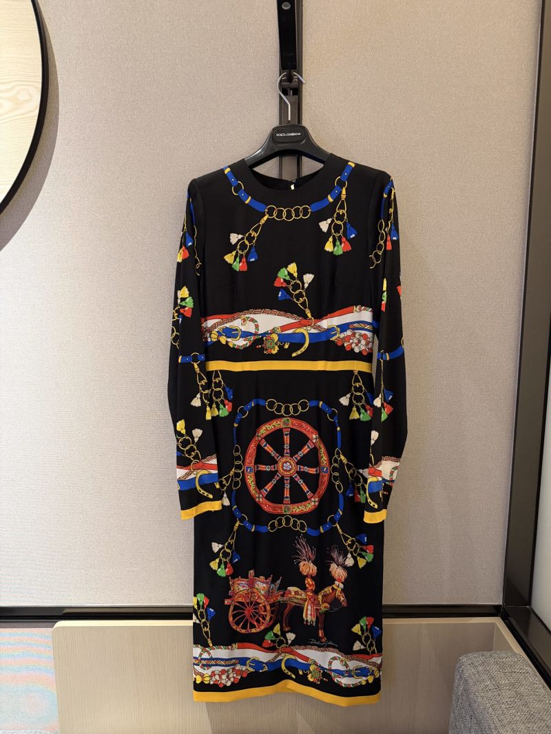 Вечернее платье с принтом Dolce & Gabbana