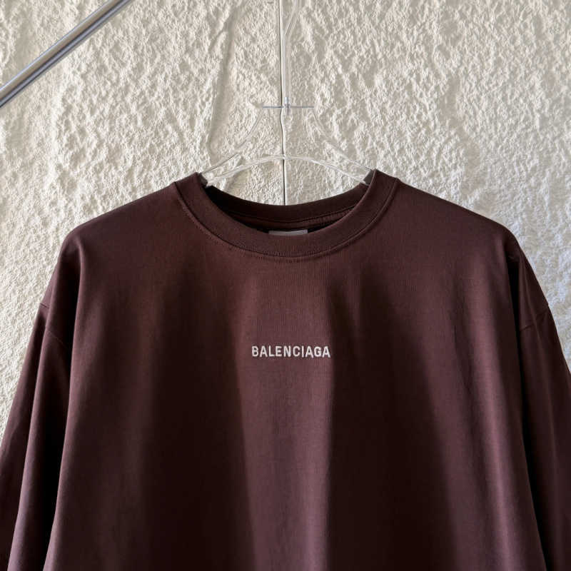 Футболка Balenciaga, темно-коричневая