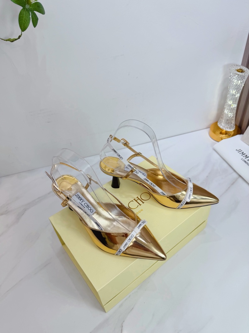 Золотые туфли с ремешком Jimmy Choo