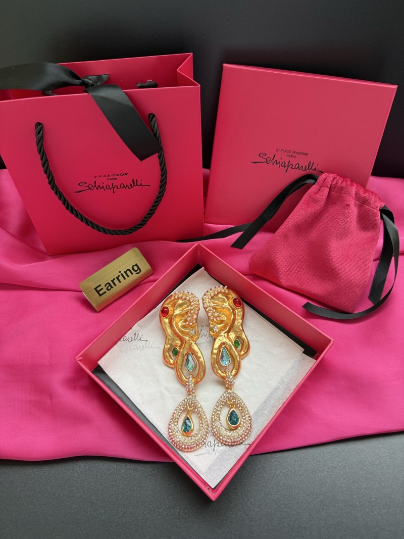 Серьги с кристаллами и жемчугом Schiaparelli