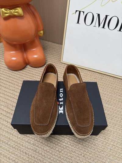 Мужские мокасины Kiton коричневого цвета