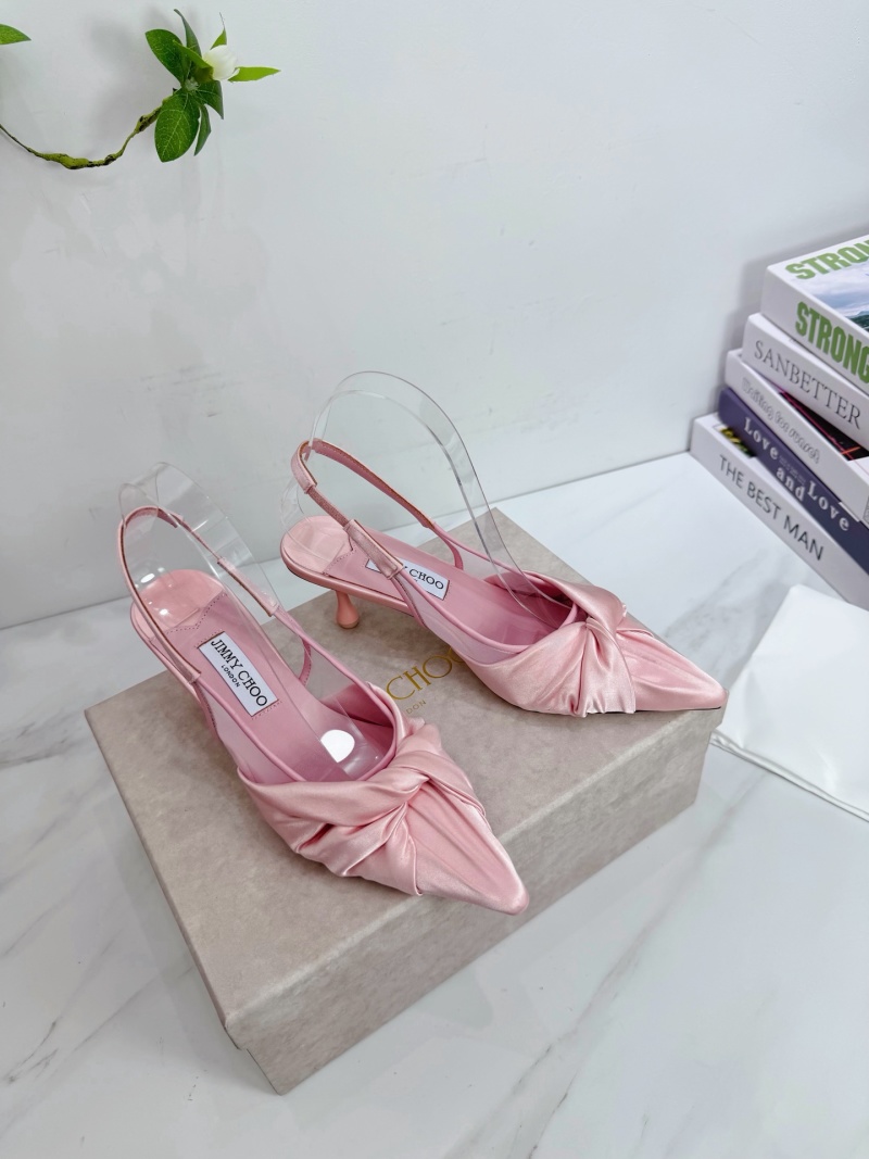 Женские розовые босоножки с бантом Jimmy Choo
