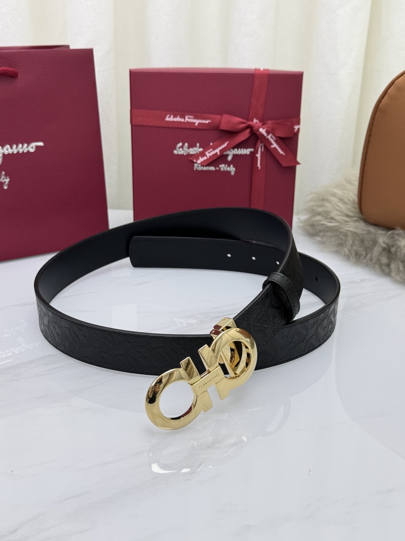 Ремень Salvatore Ferragamo Gancini из кожи с золотым пряжкой