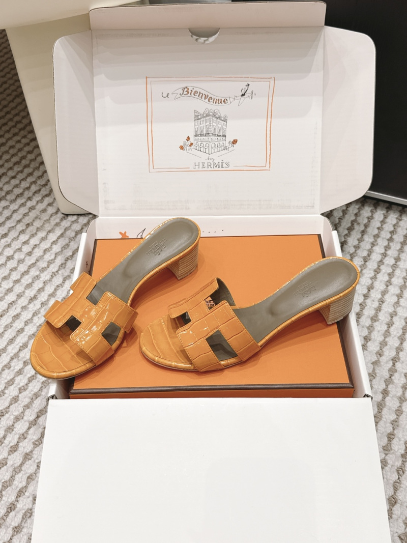 Женские шлёпанцы H в оранжевом цвете Hermès