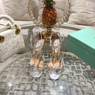 Женские босоножки AQUAZZURA на высоком каблуке с декором в виде бабочек