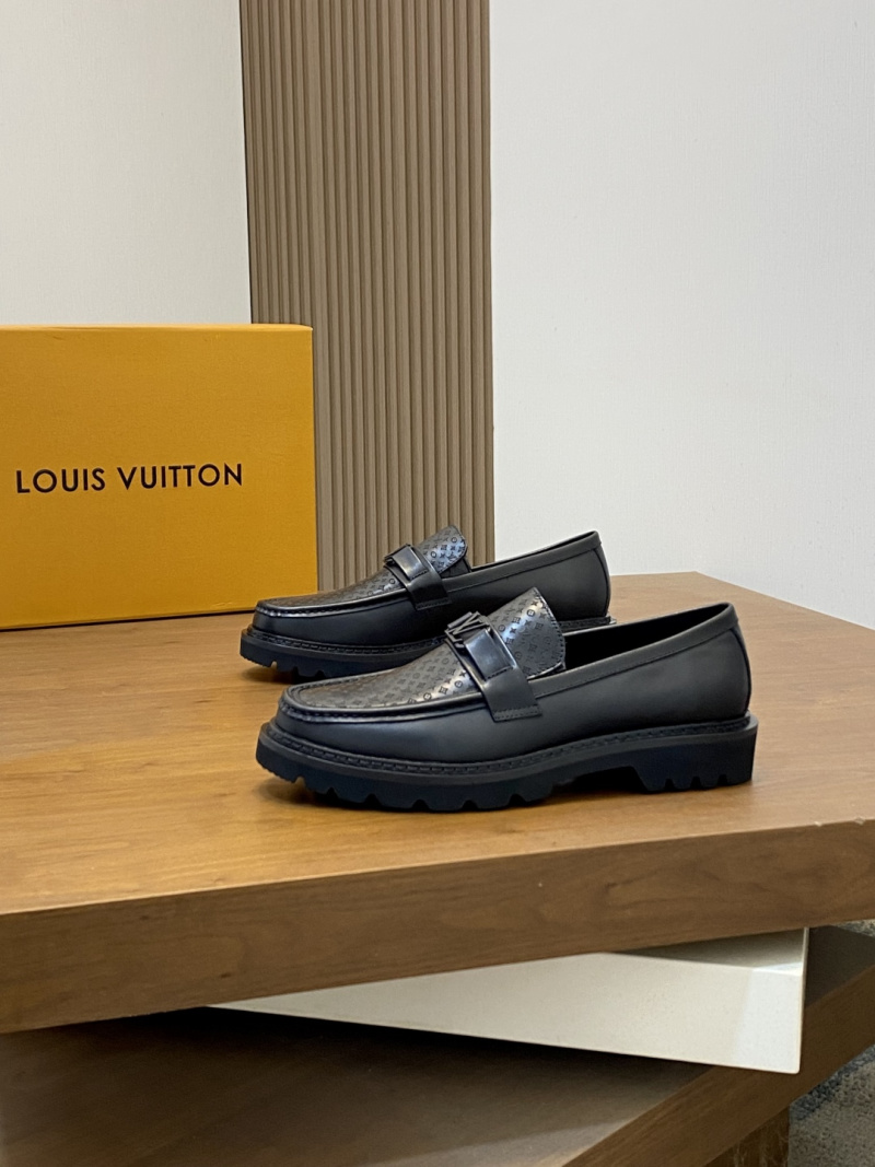 Мужские мокасины классические черные Louis Vuitton
