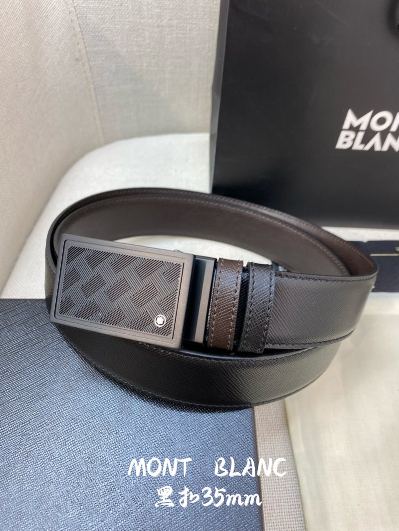 Двусторонний кожаный ремень, коричневый/черный Montblanc