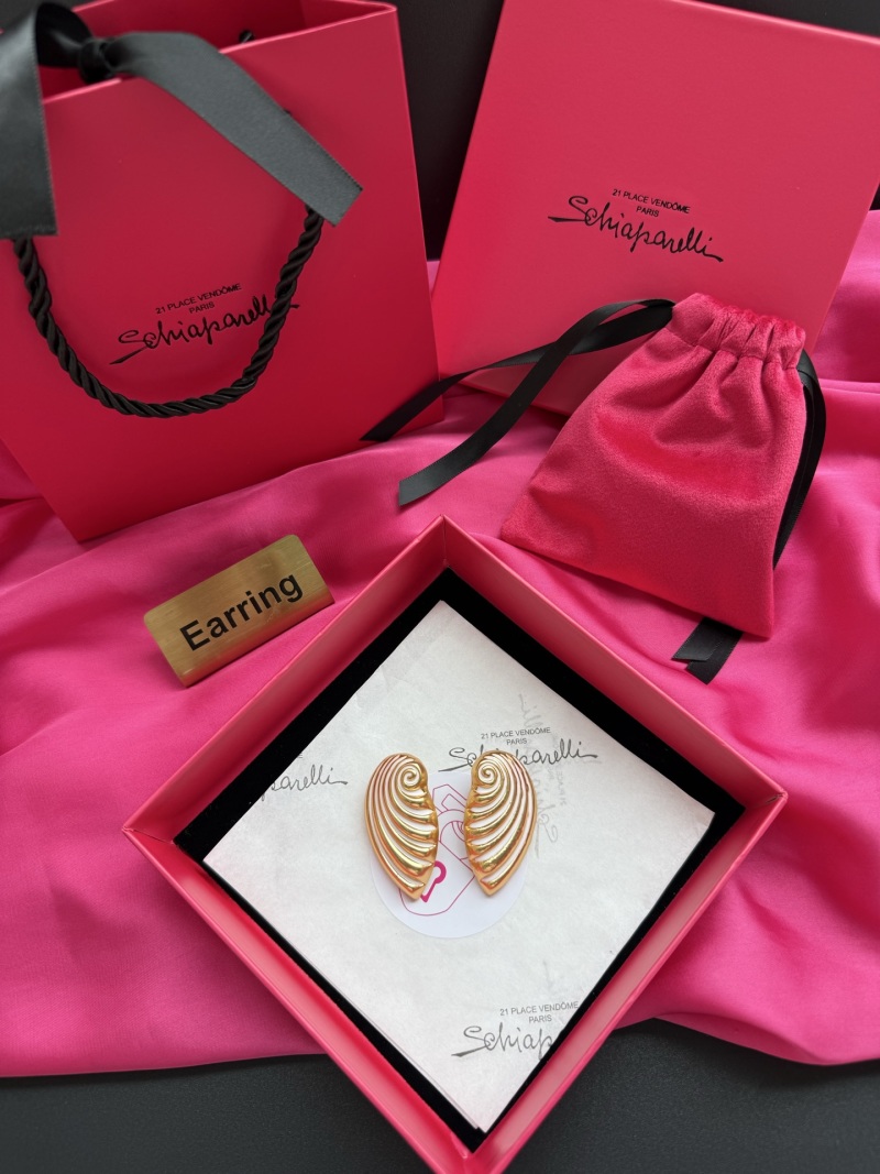 Серьги в виде лепестков с золотым покрытием Schiaparelli