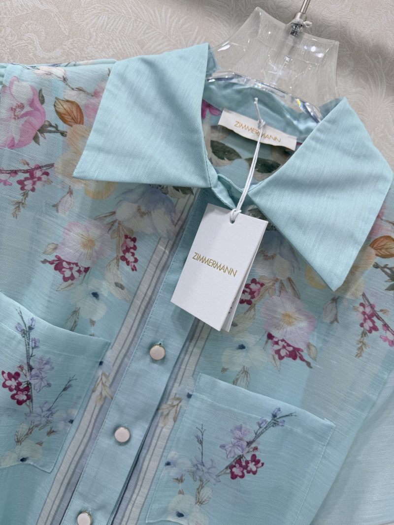 Повседневное платье с короткими рукавами и поясом Zimmermann
