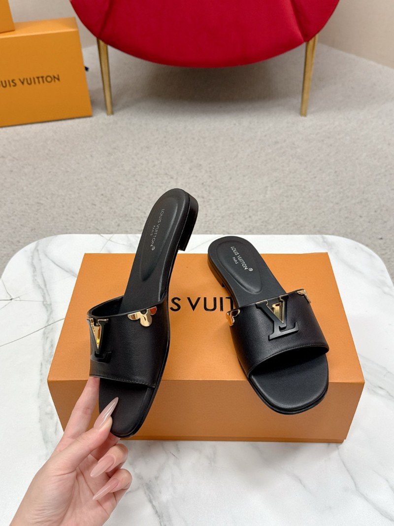 Женские черные сандалии Louis Vuitton