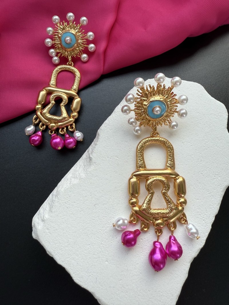 Серьги Schiaparelli с замком и жемчугом
