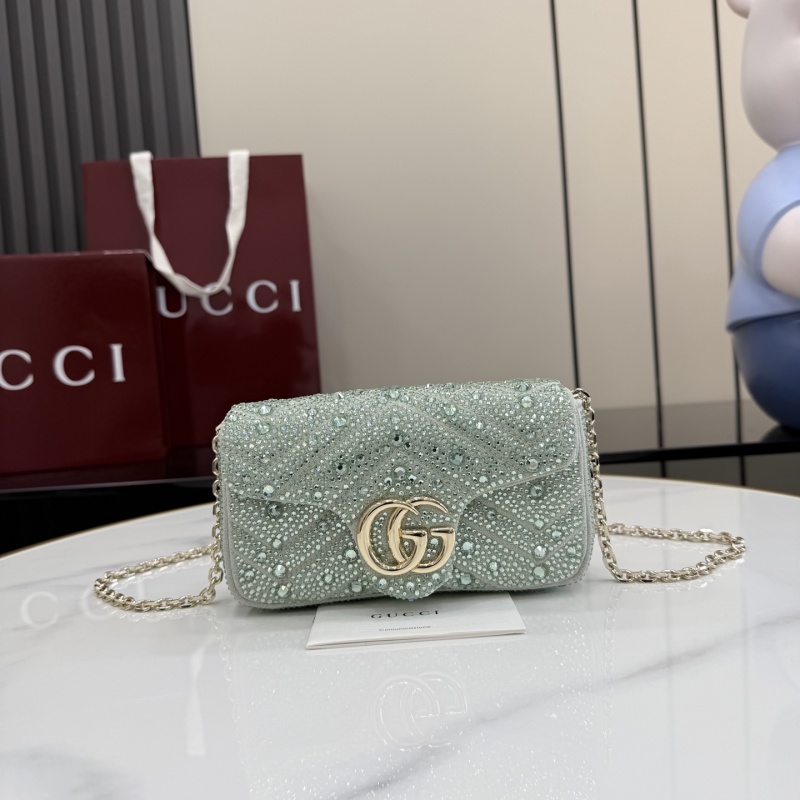 Сумка Gucci с кристаллами и цепочкой