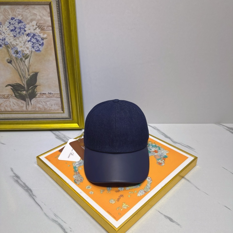 Мужская бейсболка с кожаным козырьком Loro Piana