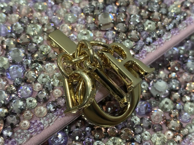 Сумка Dior с кристаллами розовая