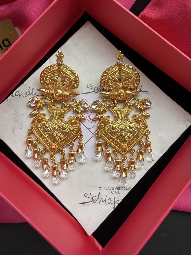 Золотистые серьги с кристаллами Schiaparelli