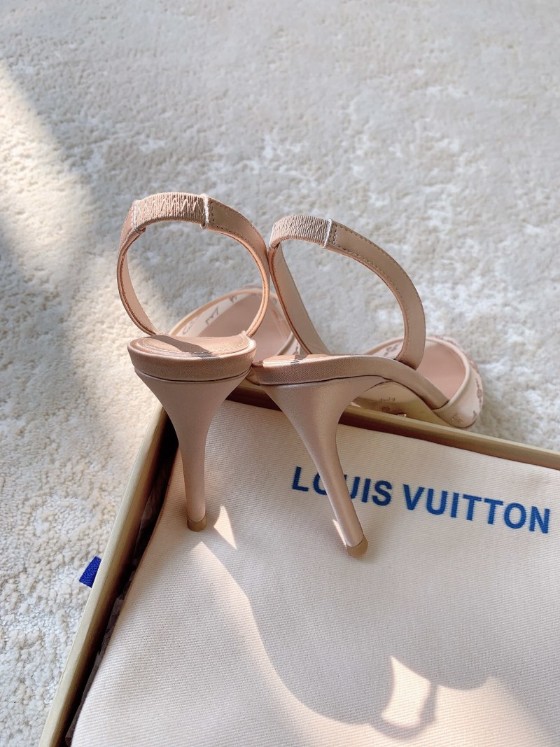 Женские туфли на шлеве со стразами, высокий каблук Louis Vuitton