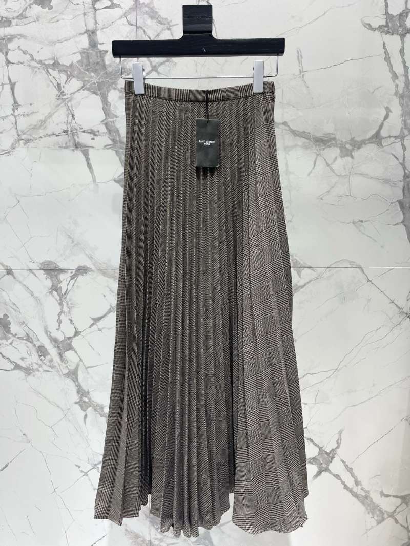 Плиссированная юбка в клетку Saint Laurent