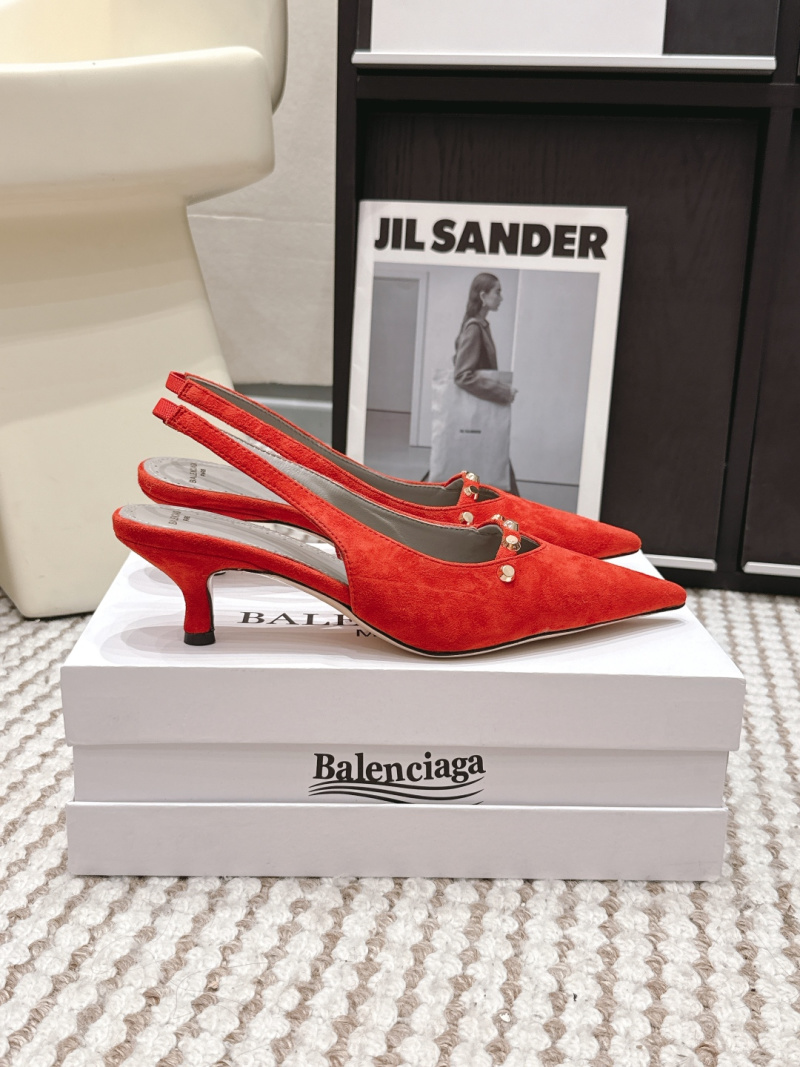 Женские красные туфли на каблуке Balenciaga