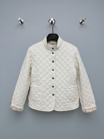Кожаная куртка Burberry с клетчатым подкладом