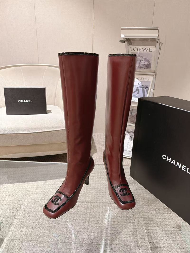Женские сапоги Chanel с квадратным носком