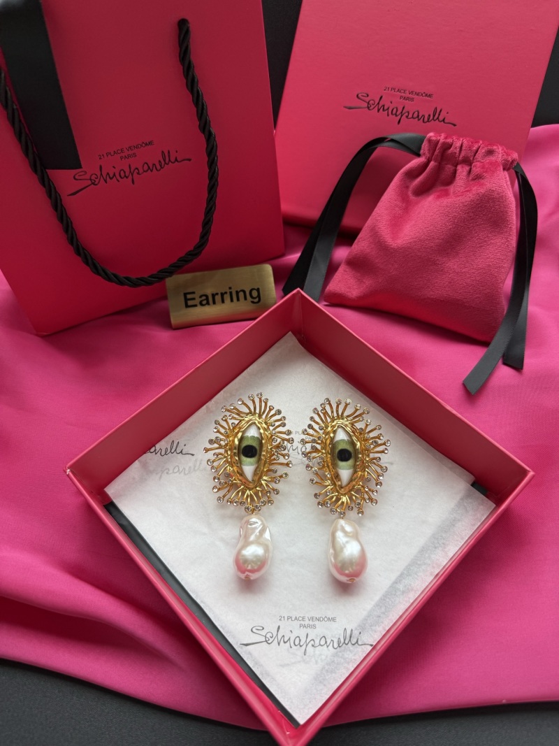 Серьги с глазом и жемчугом Schiaparelli