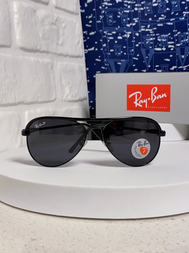 Солнечные очки Ray-Ban авиаторы черные поляризованные