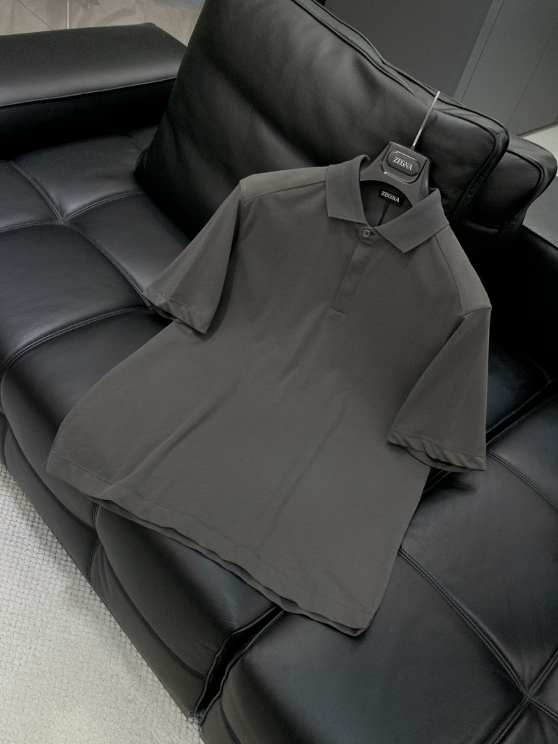 Мужская рубашка поло Zegna из прочного хлопка, серый