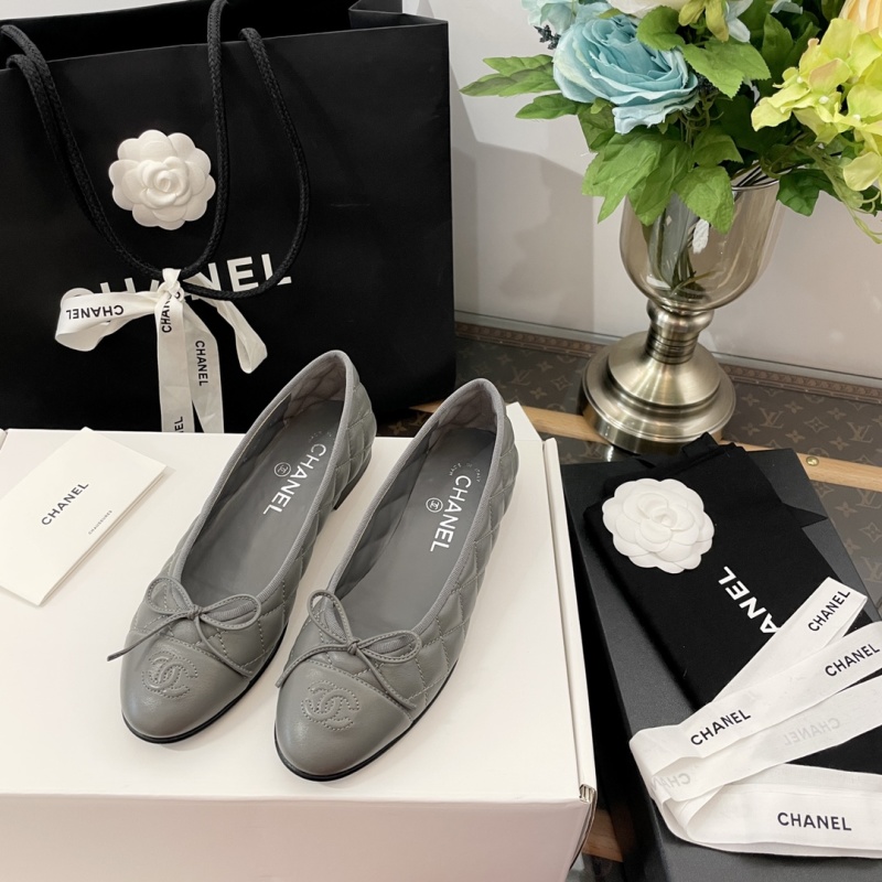Балетки женские классические серые Chanel