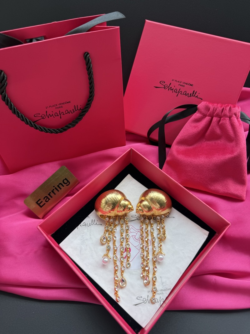 Серьги в виде улиток с кристаллами Schiaparelli