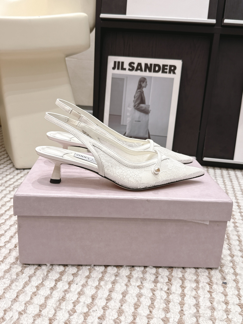 Женские туфли с острым носком и ремешком на лодыжке, белые Jimmy Choo