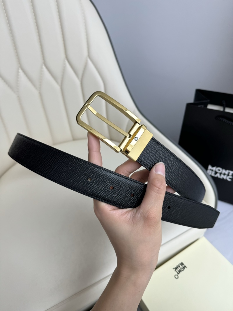 Мужской реверсивный пояс с пряжкой, кожа Montblanc