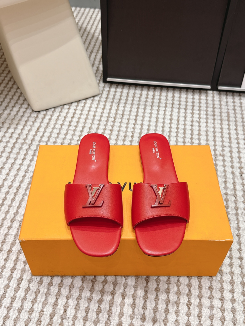 Красные кожаные босоножки с логотипом LV Louis Vuitton