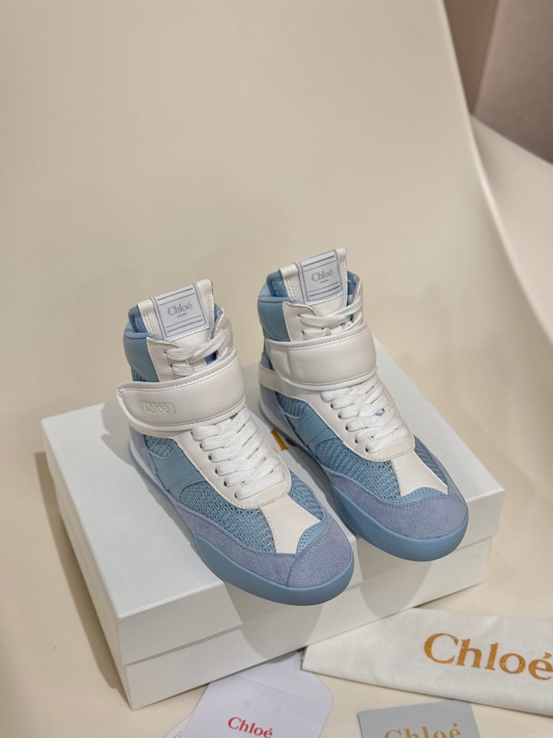 Высокие кроссовки Chloe с белыми и голубыми вставками Chloé